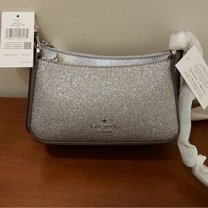 Kate Spade Sparkling Silver Crossbody Bag New